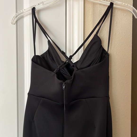 ASOS DESIGN SCUBA CAMI PEPHEM MIDI DRESS-BLACK - Picture 6 of 9